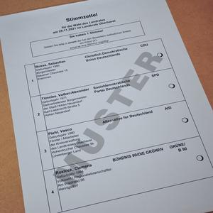 Stimmzettel zur Landratswahl