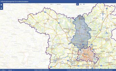 Screenshot Informationsportal Grundstücksdaten Brandenburg