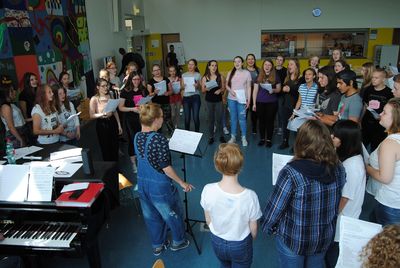 Proben im Rahmen des Musicalworkshops 2017.