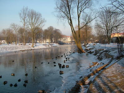 Winterliche Havel in Oranienburg. 