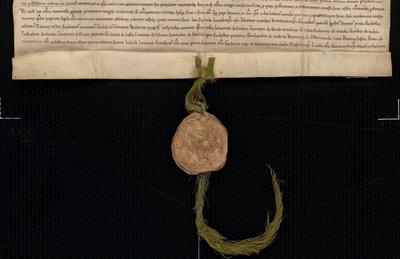 Siegel und Urkunde vom Brandenburger Bischof Siegfried II.