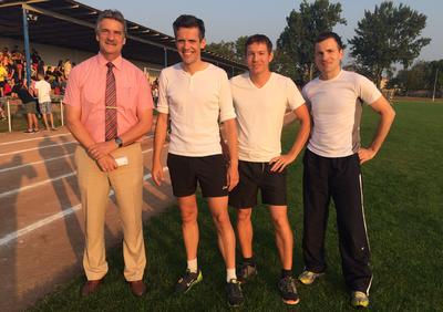 Vize-Landrat Egmont Hamelow, Landkreis-Sprecher Ronny Wappler, Benjamin Schock, Beteiligungscontroller im B&uuml;ro des Landrates und Jan-Christian H&uuml;bsch, Leiter B&uuml;ro des Landrates (von links nach rechts)