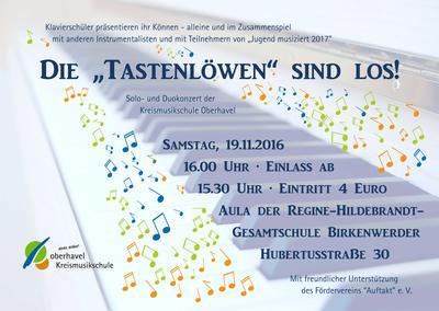 Plakat Die "Tastenl&ouml;wen" sind los! 2016