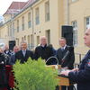 Brandenburgs Polizeipr&auml;sident Hans-J&uuml;rgen M&ouml;rke spricht ein Gru&szlig;wort bei der feierlichen &Uuml;bergabe des Luisenhofes an die Polizei.