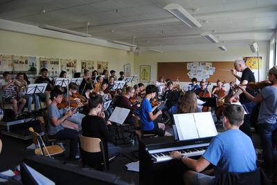 Proben im Rahmen des Musicalworkshops 2017.