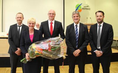 Die neue F&uuml;hrungsriege der Kreisverwaltung: Matthias Rink, Kerstin Niendorf, Ludger Weskamp, Egmont Hamelow, Matthias Kahl (v.l.n.r.)