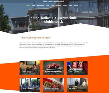 Screenshot der neuen Webseite der Käthe-Kollwitz-Gesamtschule Mühlenbeck