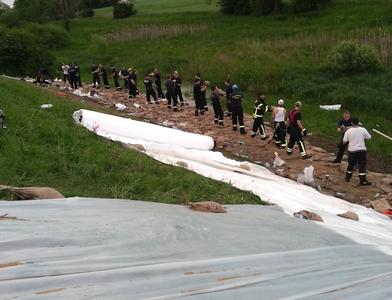 Feuerwehrkameraden aus Oberhavel beim Elbhochwasser 2013 im Einsatz