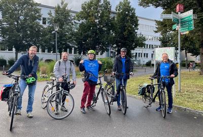 STADTRADELN 2021: Landrat auf Tour durch Oberhavel, Start vor der Kreisverwaltung.