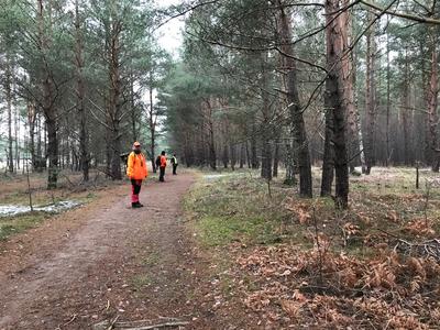 Übung zur Fallwildsuche in der Stolper Heide